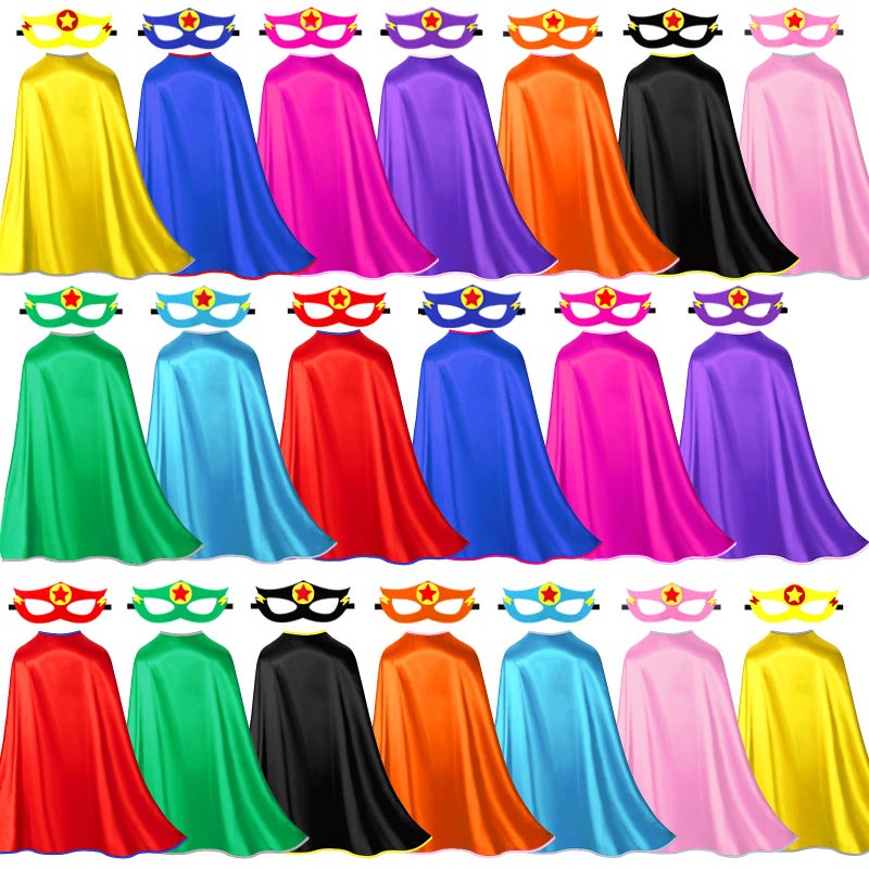 iROLEWIN Bulk Superhero-Capes for Kids Super Hero Capes and Masks 20 Pack Toddler Dress-up Birthday Party Day School Costume - Image 1